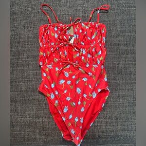 Jcrew Ruched Cutout One-piece Size 2